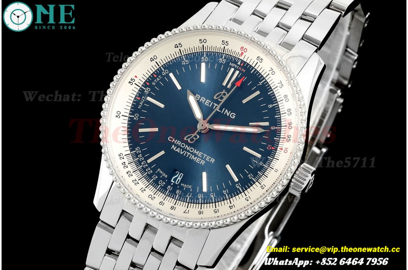 Navitimer 38mm Date SS/SS Blue Dial TF A2824