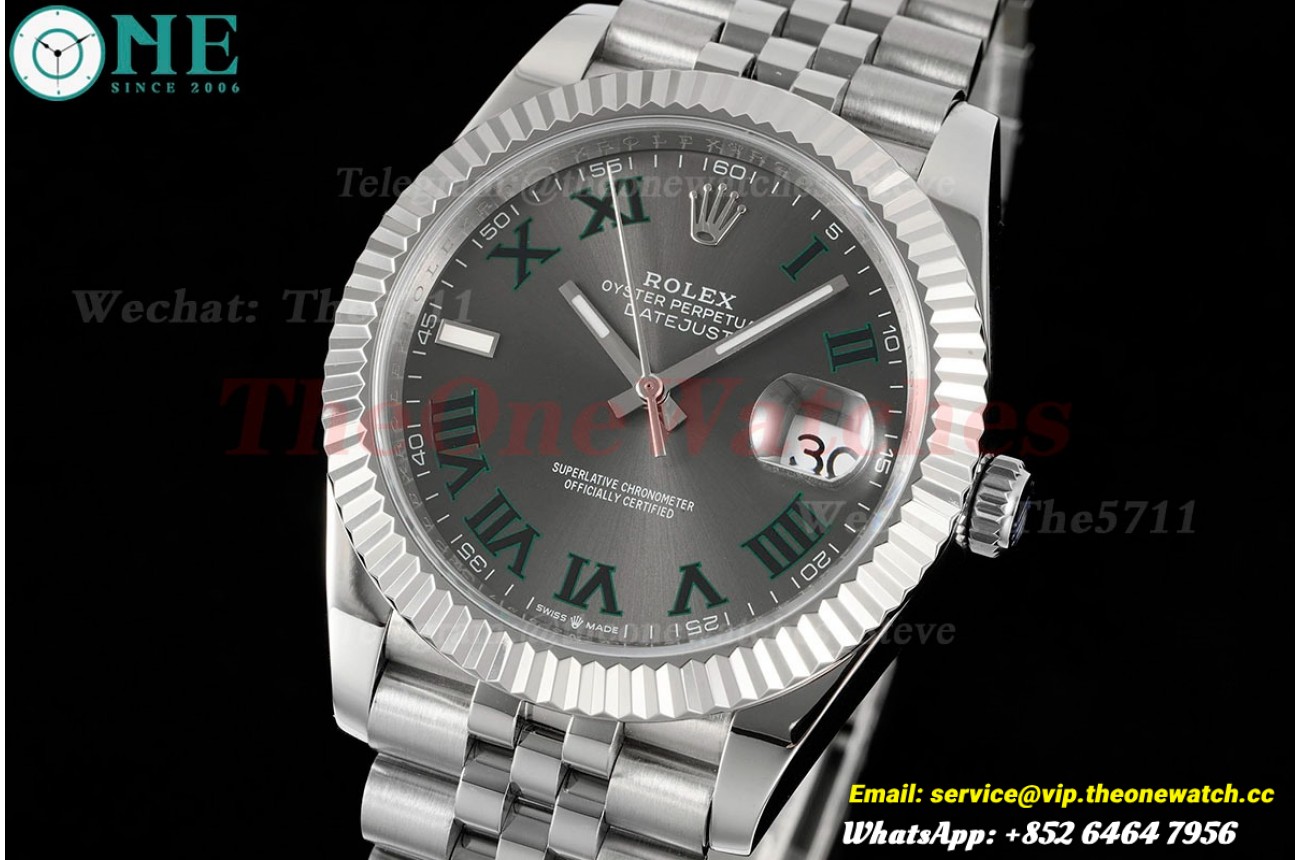 Datejust 41mm Grey/Rmn SS/SS  Jubilee 904L DIW A3235