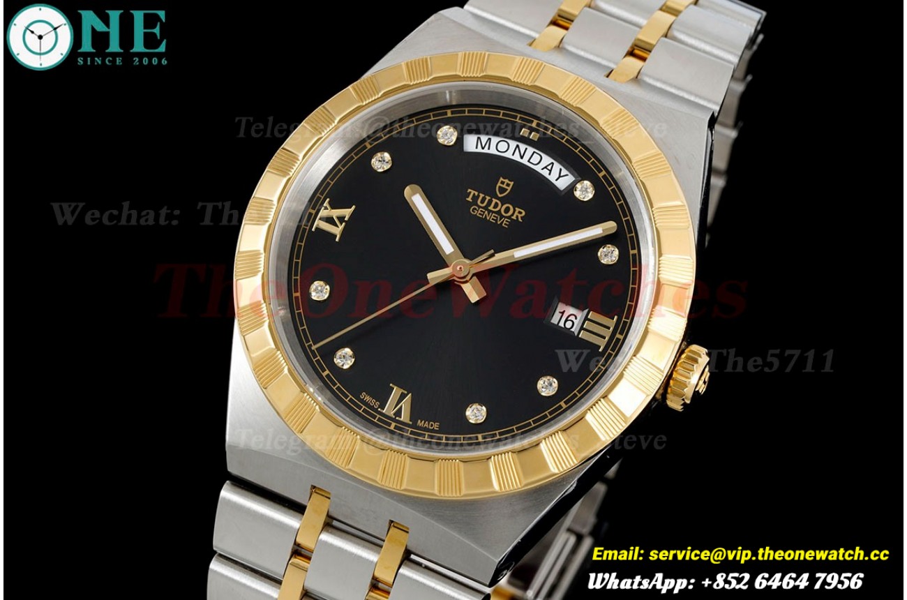 Royal Day-Date 41mm SS/YG Black/Dia V7F A2836