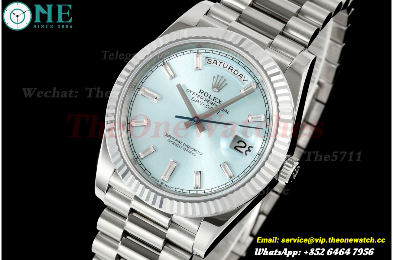 DayDate 228236 40mm SS/SS Ice Blue/Dia RGF VR3255 (Weighted Approx.210g )