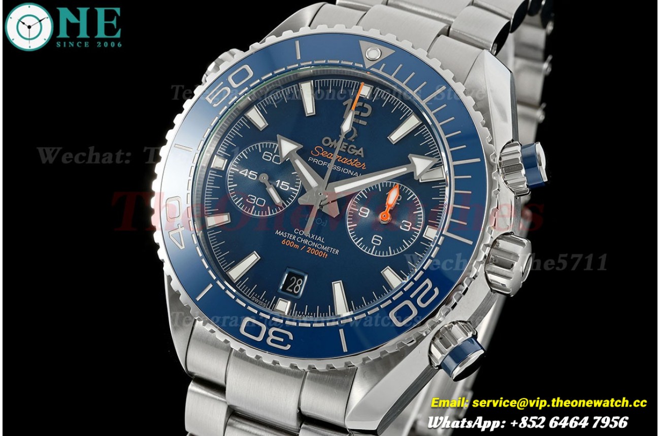 Planet Ocean 600m Chrono 45.5mm SS/SS Blue Dial SCF A9900