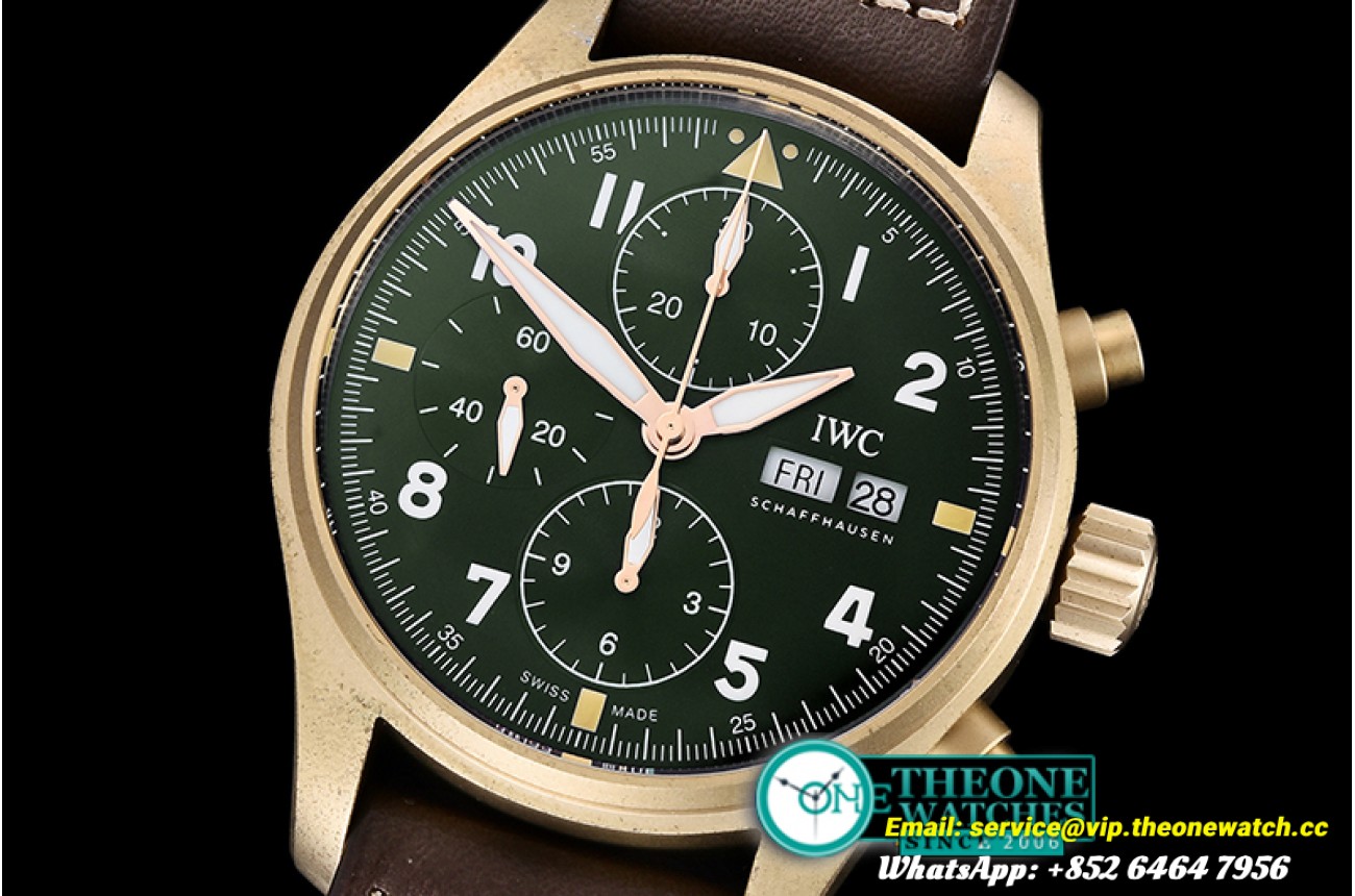IWC - Pilot Chrono Spitfire IW387902 Brz BR/LE Grn ZF A7750