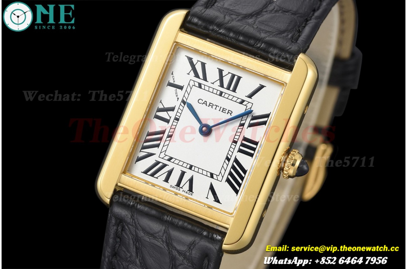 Tank Solo 24.4mm YG/LE White Dial AF Quartz