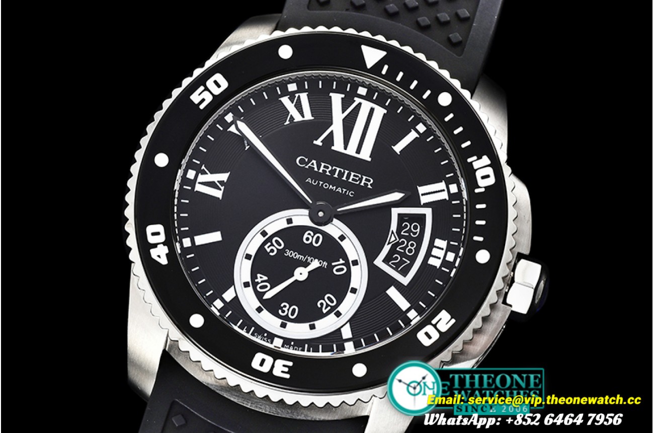 Cartier - Calibre de Cartier SS/RU Black JJF 1:1 Asia 23J Mod