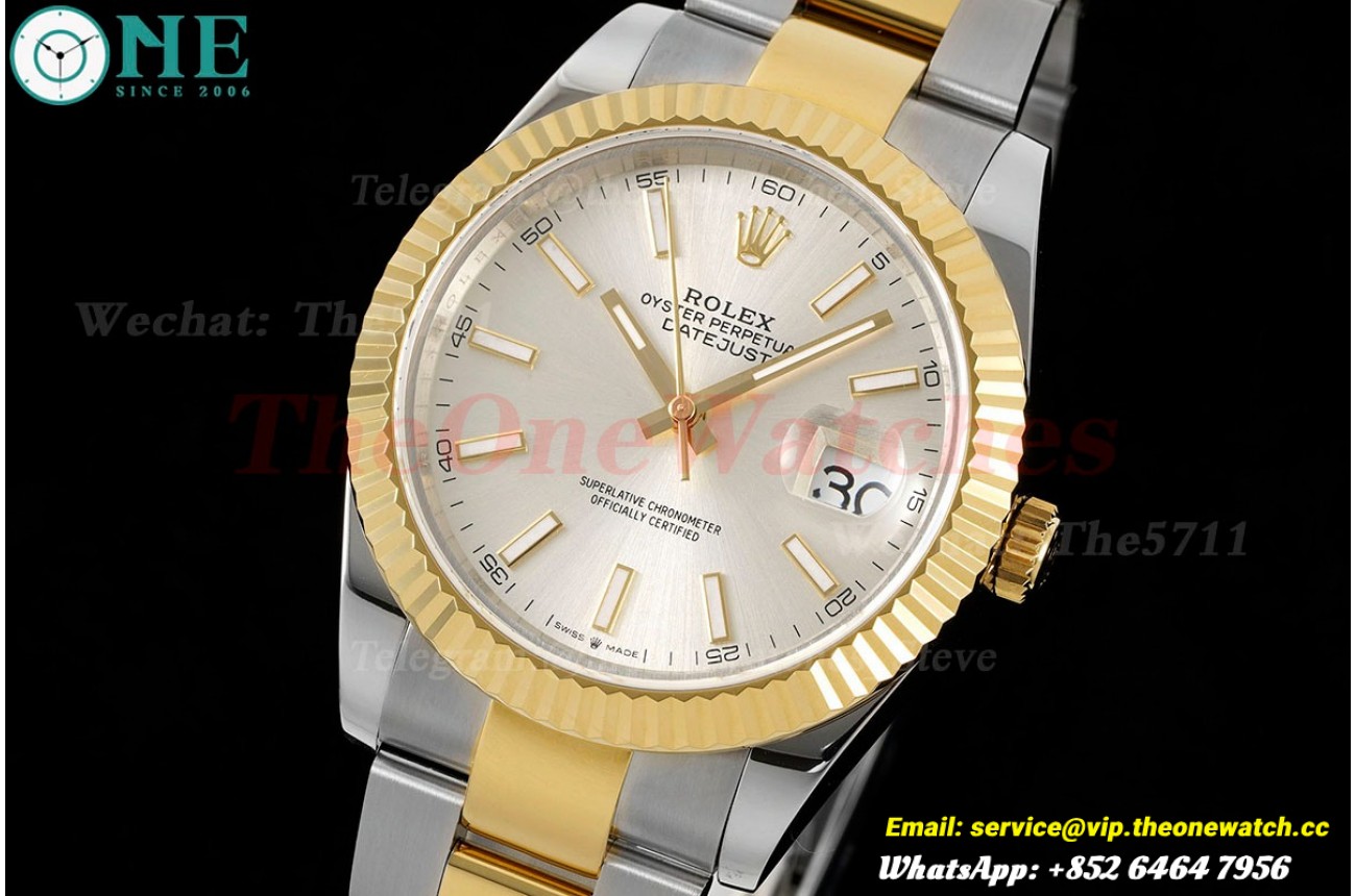 Datejust 126333 41MM Oyster 904L Silver/Stk YG/SS GMF VR3235