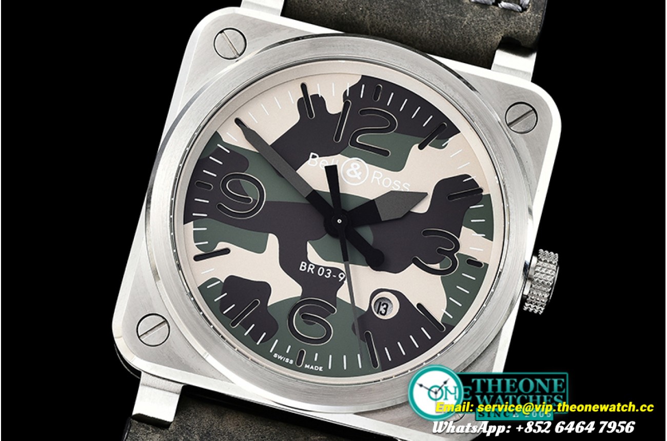 Bell & Ross - Bell Ross BR03-92 Green Camo SS/LE Green Miyota 9015