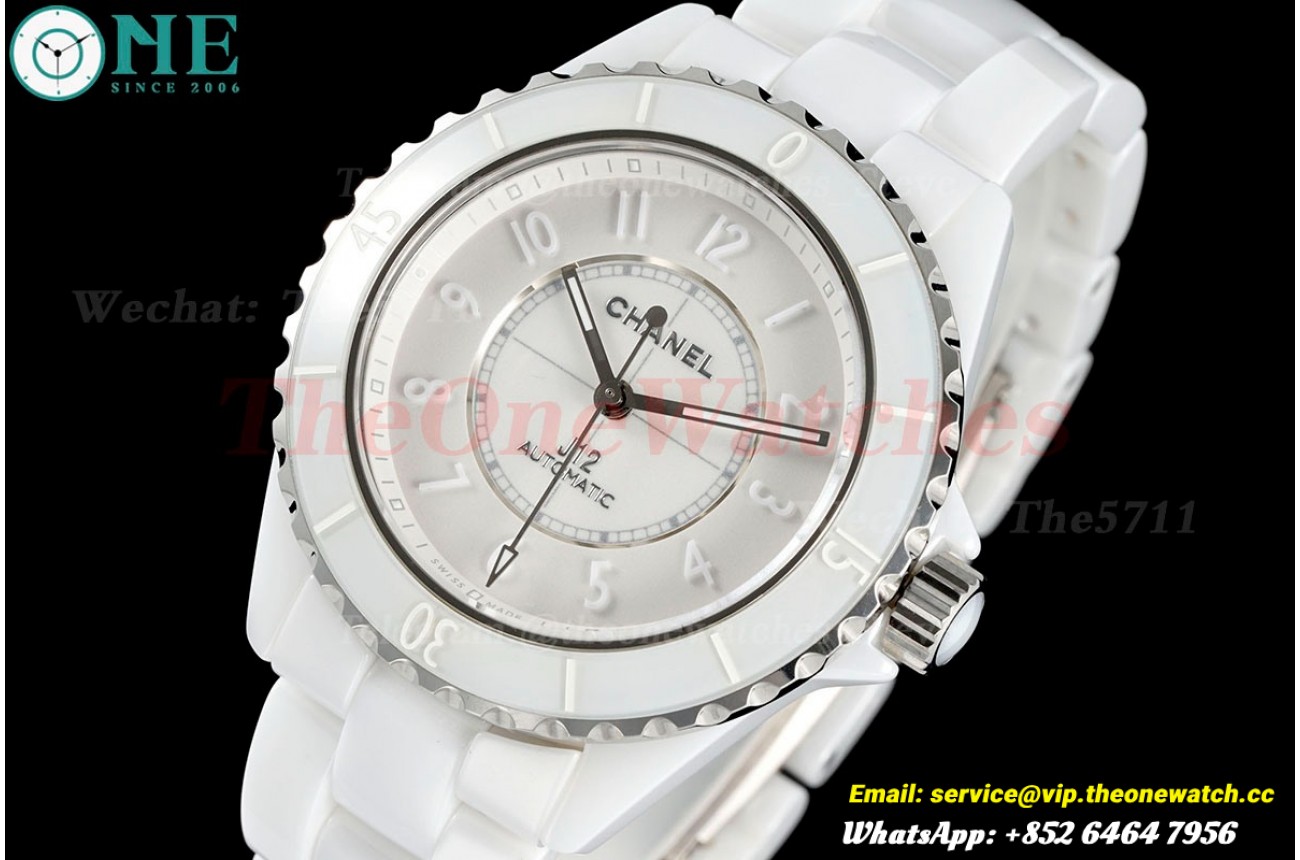 J12 38mm White Ceramic/Cer White/Num HTF A21.1