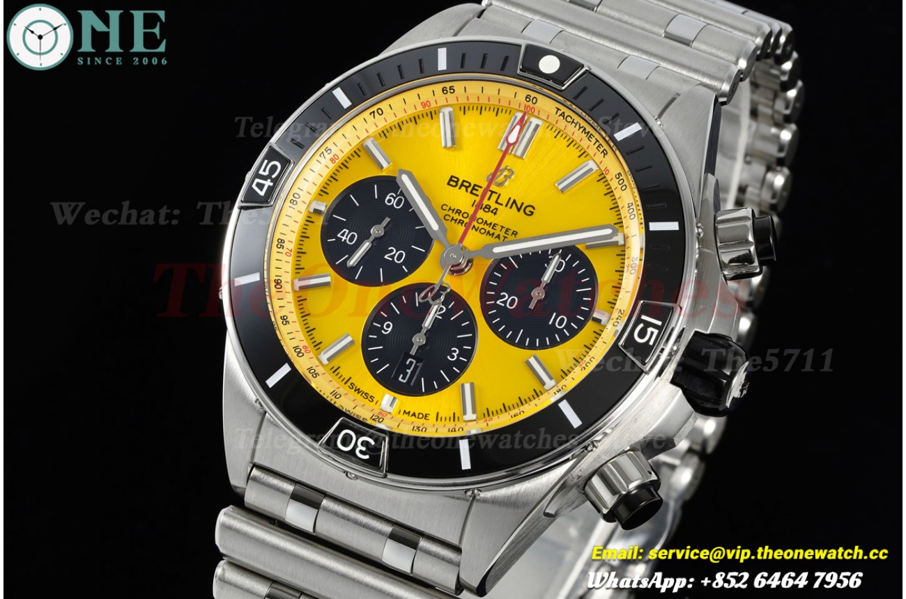 Super Chronomat B01 44MM SS/SS Yellow/Stk Dial BLF A7750