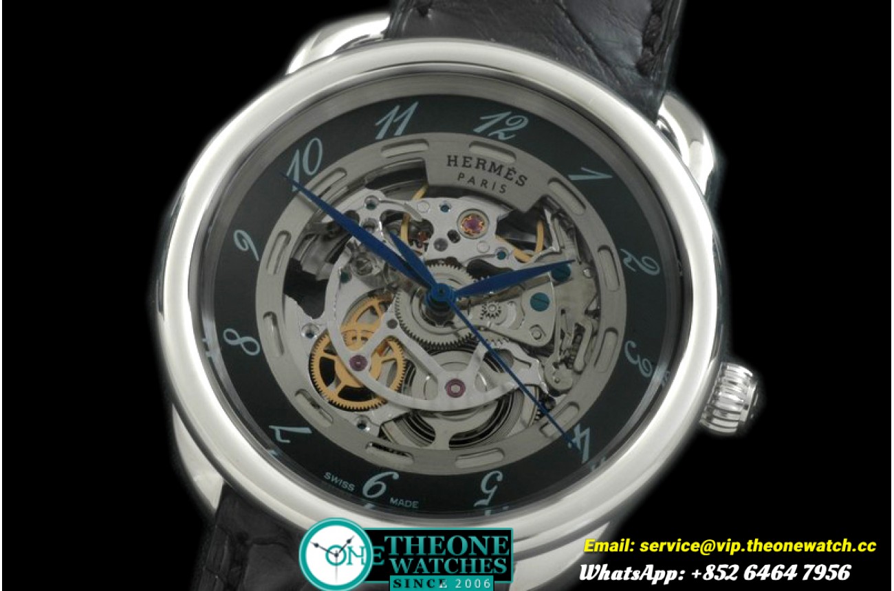 Hermes - Arceau Skeleton SS/LE Black Asian 2824