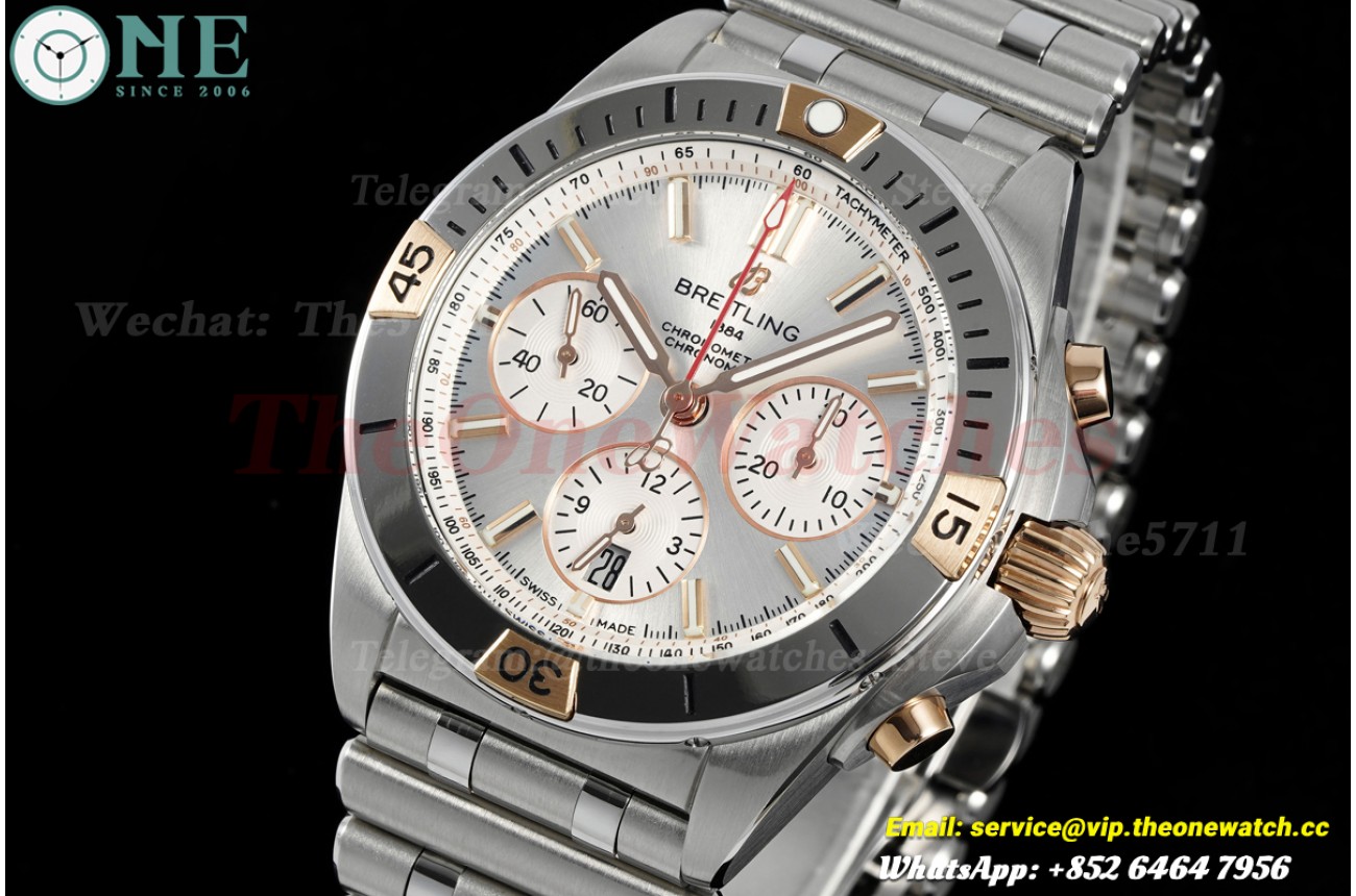 Chronomat B01 42MM SS/SS Silver/Stk BLF A7750