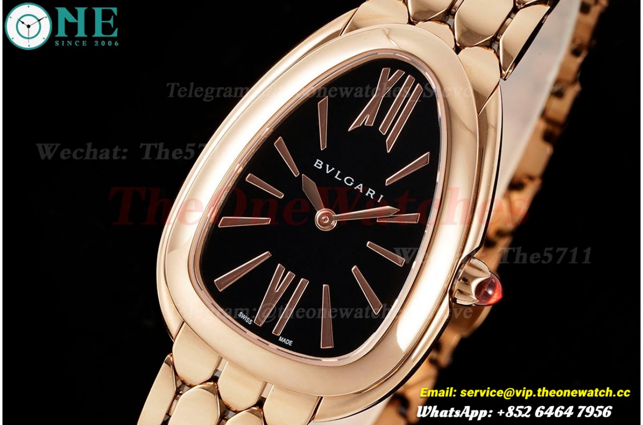 Serpenti Seduttori 33mm RG/RG Black Dial BVF Swiss Qtz