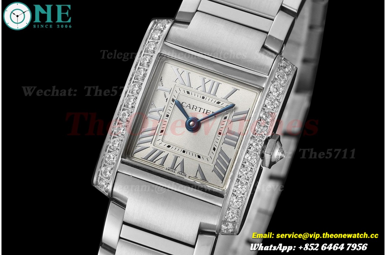 Tank Française 21.2mm Dia SS/SS Silver Dial 8848F Quartz