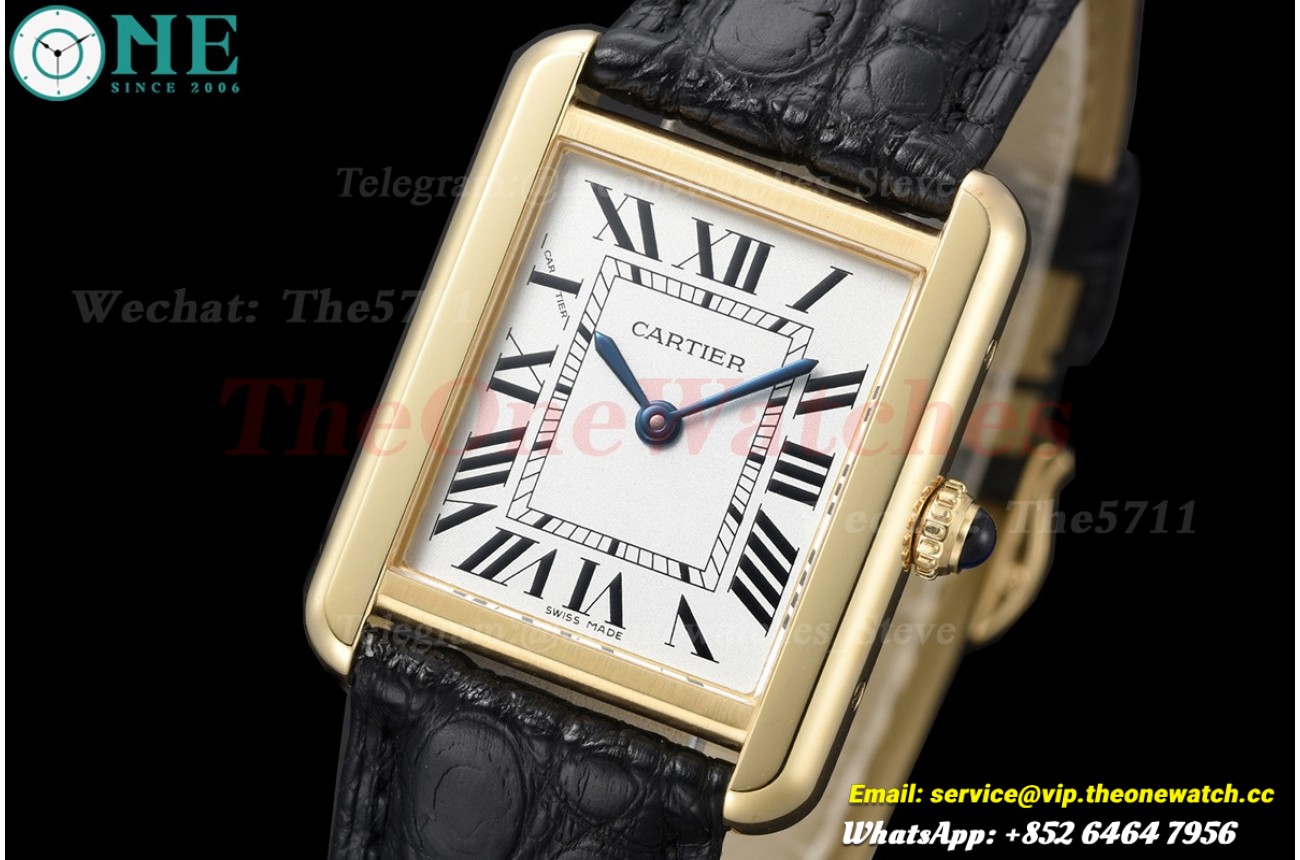 Tank Solo 24.4mm YG/LE White Dial DRF Quartz