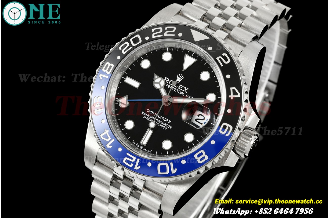 GMT Master II 126710 Batgirl Jub 40mm SS/SS Black Dial QF JH3285 (Free Sprung)