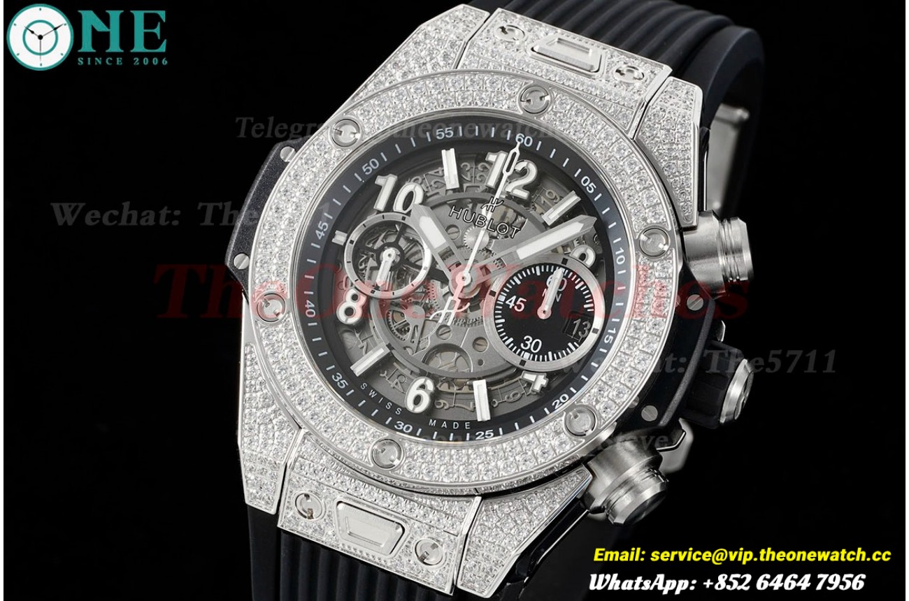 Big Bang Unico 44mm Diams Bezel Titanium/SS/Diams Rubber BBF A1280