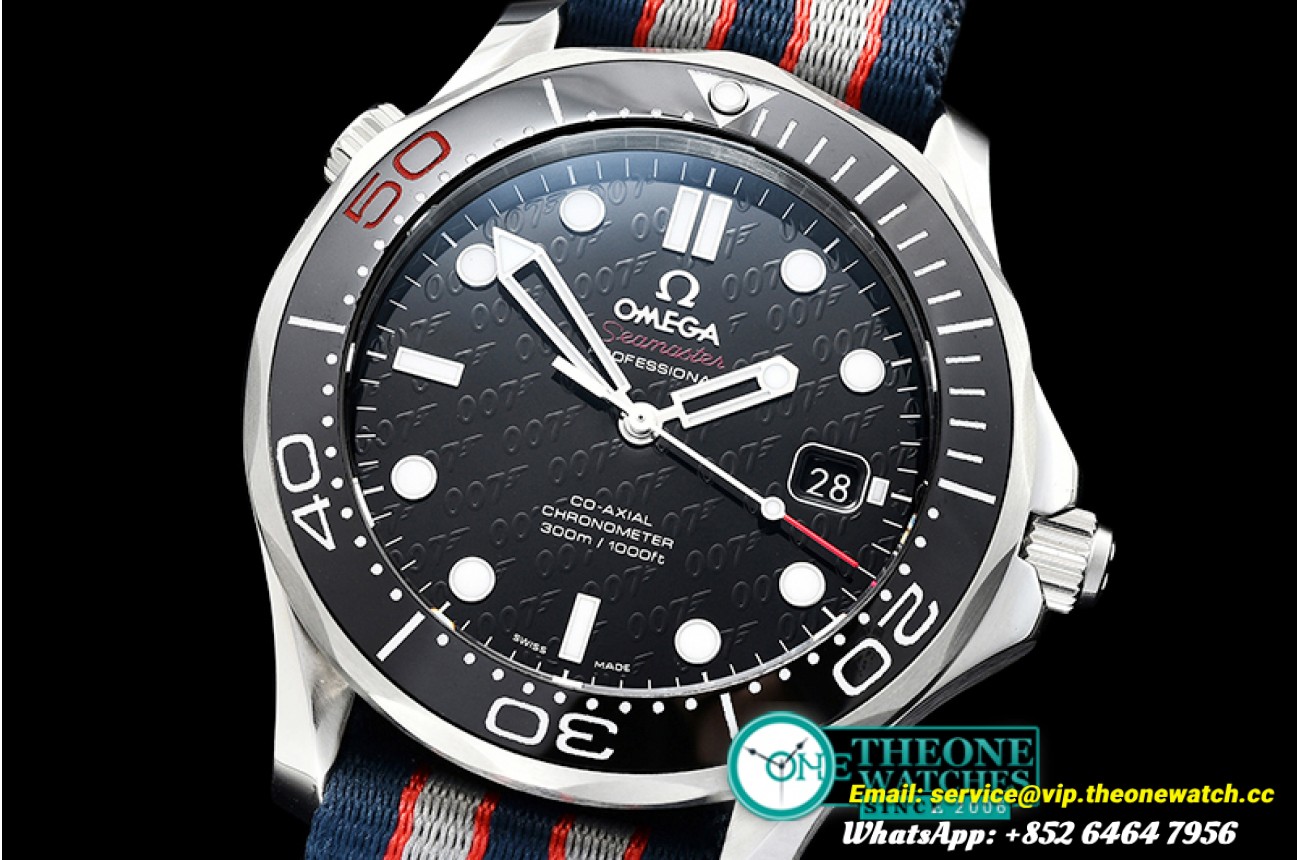 Omega - Seamaster 300M 007 James Bond 50th SS/NY Black BP A2836