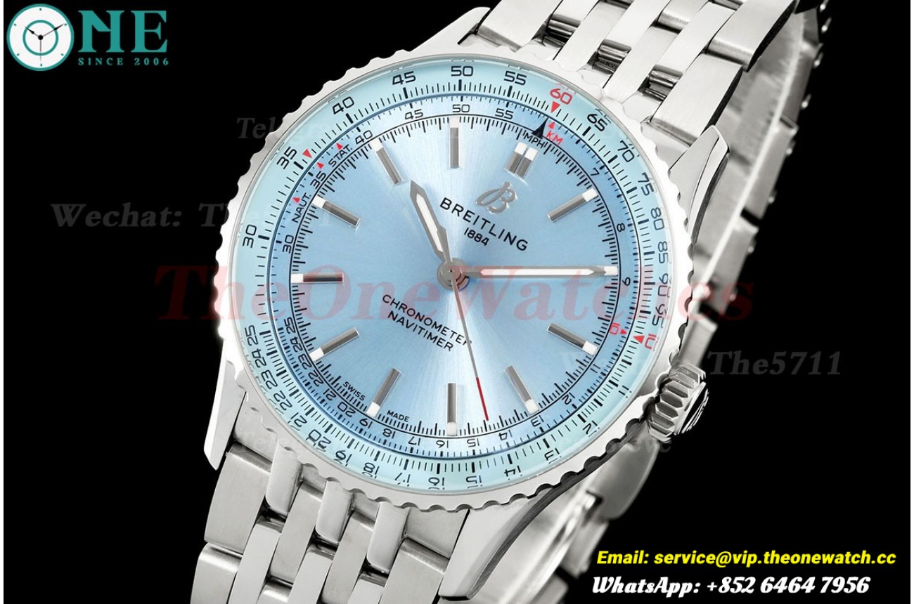 Navitimer 1 2024 41mm Date SS/SS Ice Blue Dial TF A2824