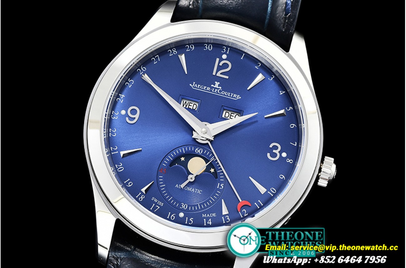 Jaeger LeCoultre - Master Calendar Moonphase SS/LE Blue OMF MY9015 Mod