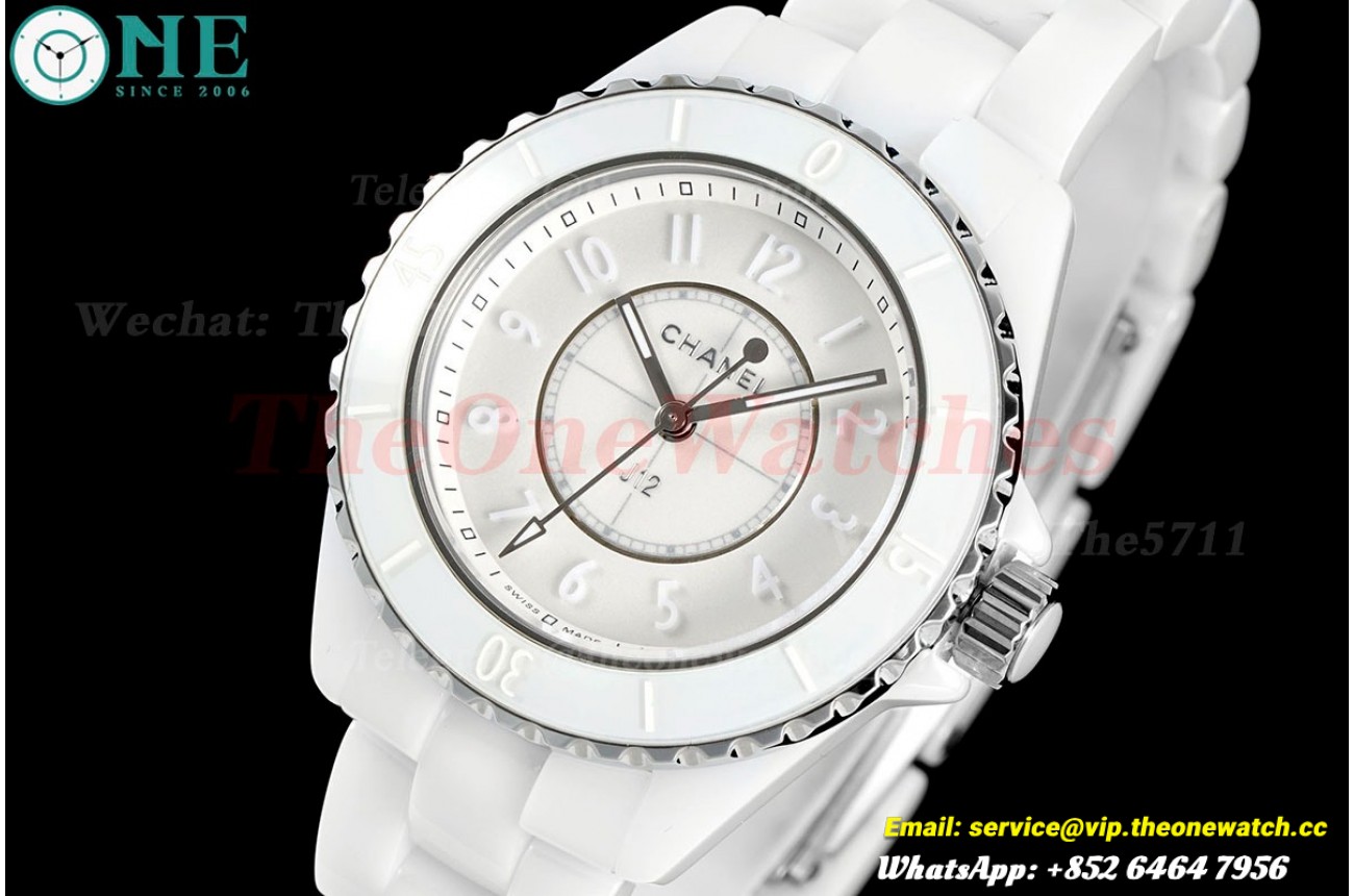 J12 33mm White Ceramic/Cer White Dial HTF Quartz