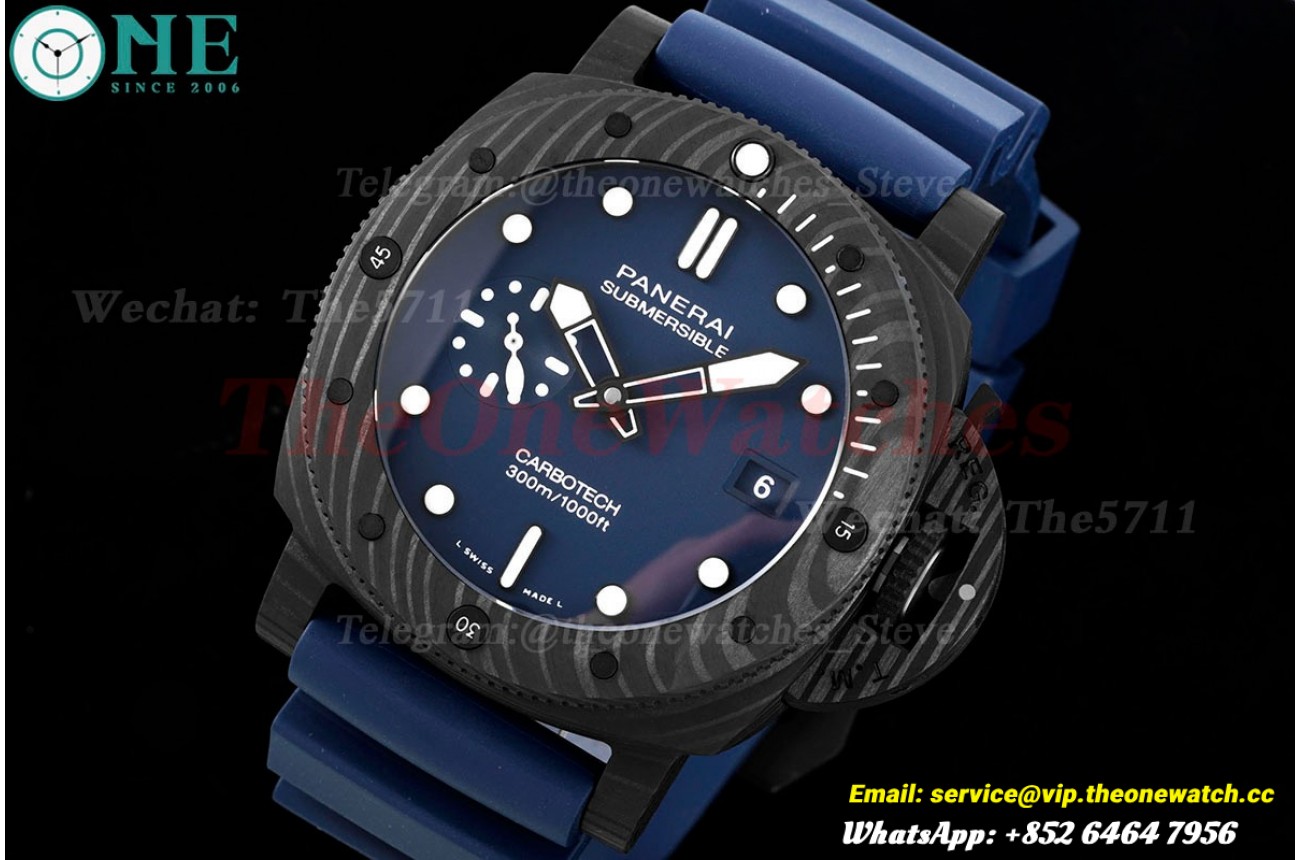 Submersible PAM1232 44mm Carbon/RU Blue Dial VSF P900