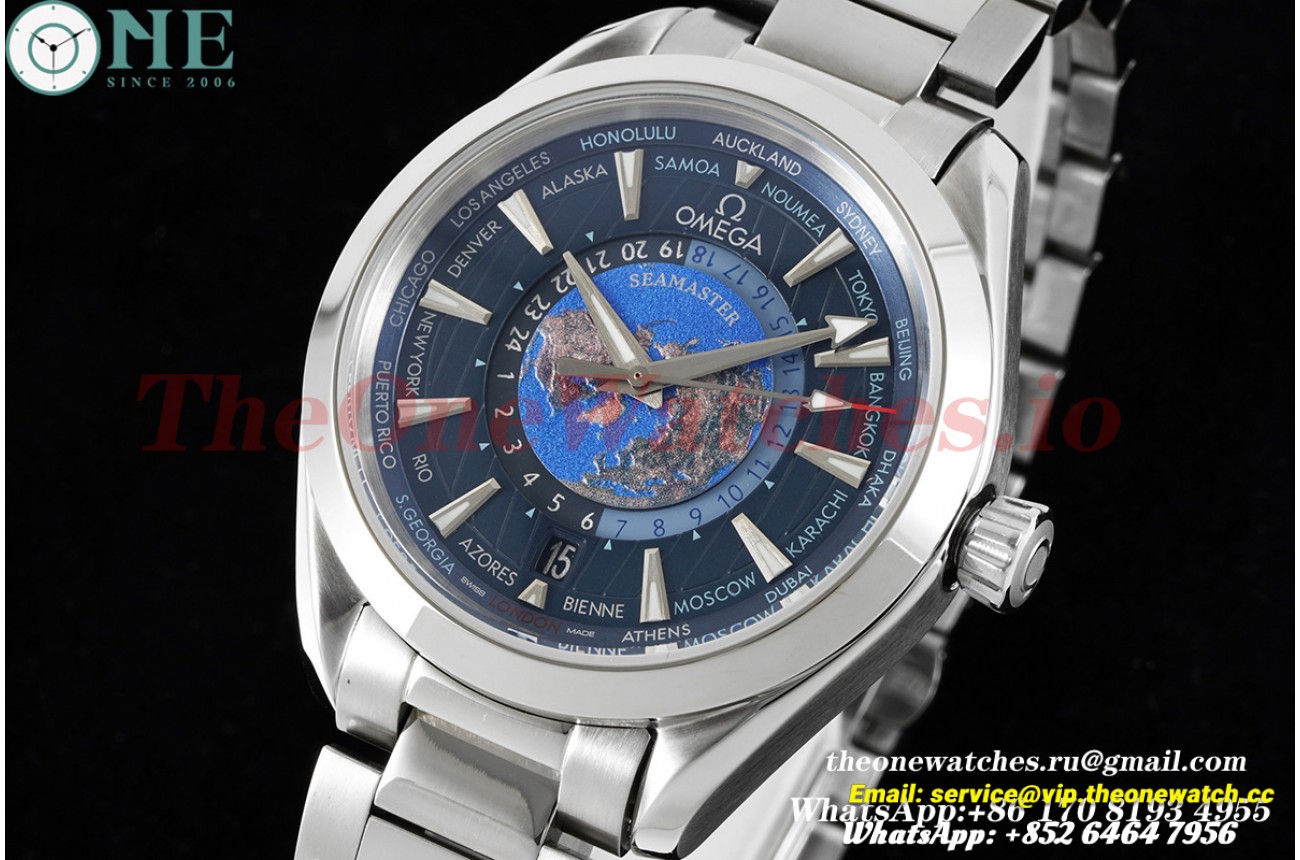 OMEGA - Aqua Terra 150M Worldtimer Blue SS/SS N1F A8938