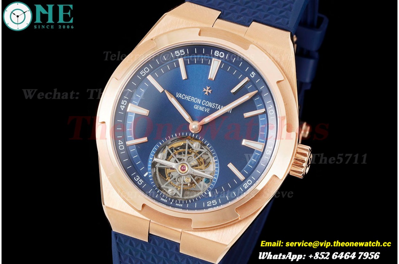Overseas ref 6000V RG/RU Blue/Stk BBSF Tourbillon