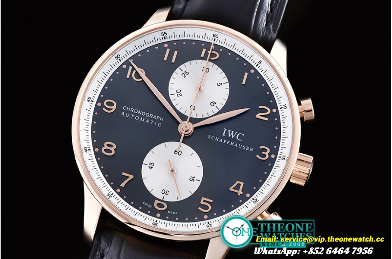 IWC - Portuguese Chrono RG/LE Grey/Wht Jackie ZF A79350 Mod