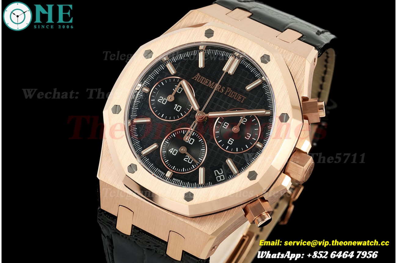 Royal Oak Chrono 26240OR 41mm RG/LE Black Dial DDF DD4401 (Weighted Approx.158g)