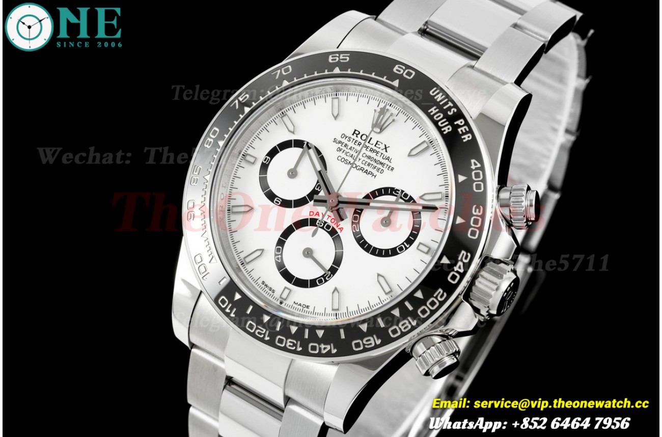 Daytona 126500LN 40mm SS/SS White Dial 3CF JH4131 (Free Sprung)