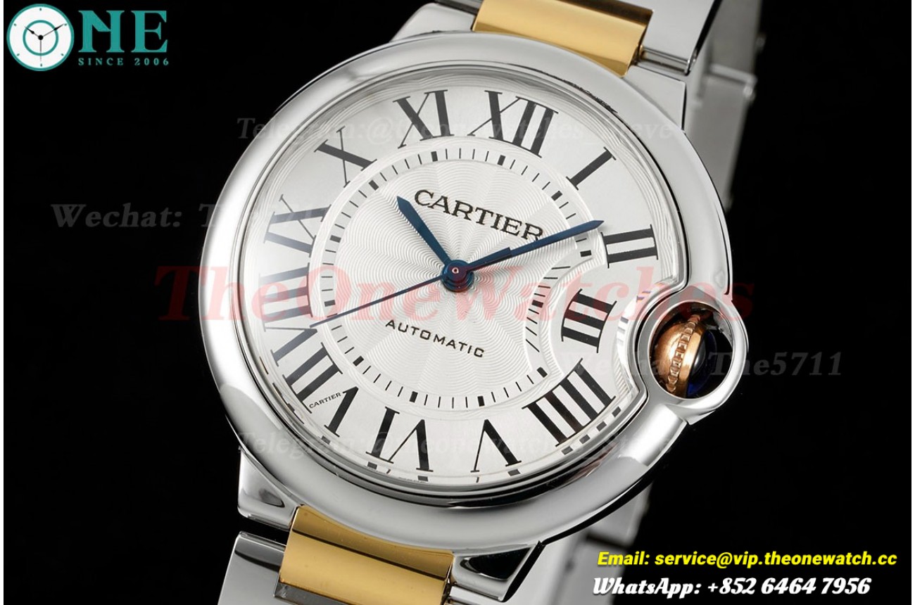 Ballon Bleu De Cartier 36mm SS/YG Wht/Stk 3KF A076