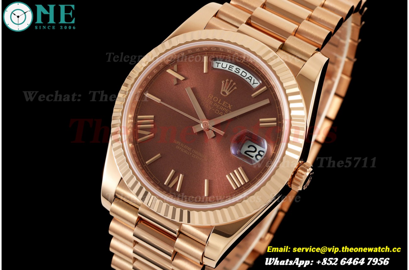 DayDate 228235 40mm RG/RG Brown/Rmn RCF VR3255 (Weighted Approx.210g)