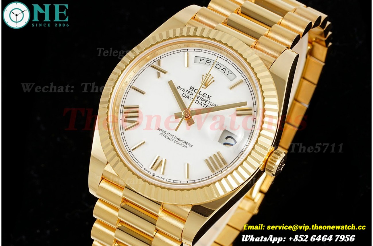 DayDate 228238 40mm Pres YG/YG White/Rmn ARF VR3255