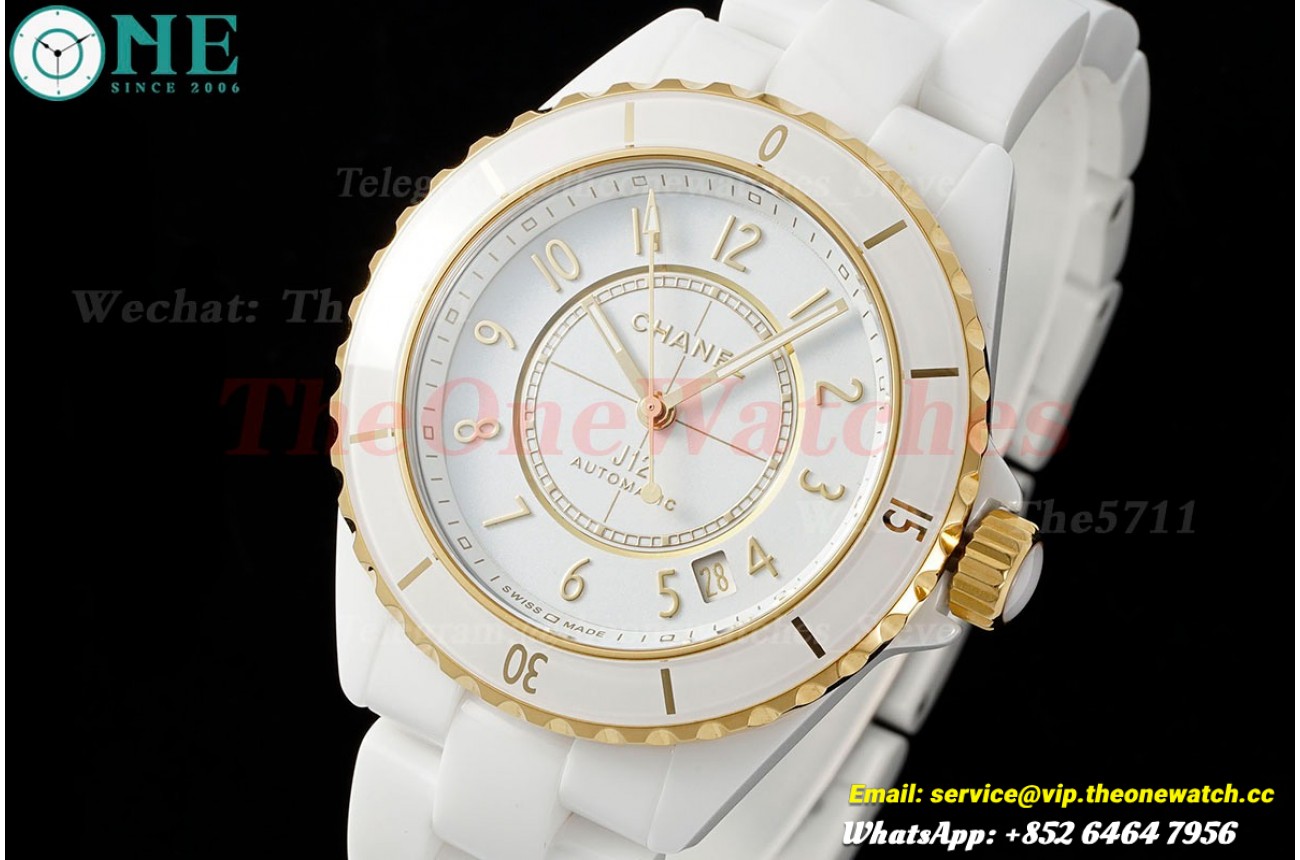 J12 38MM YG CER/CER White/Num BVF A12.1