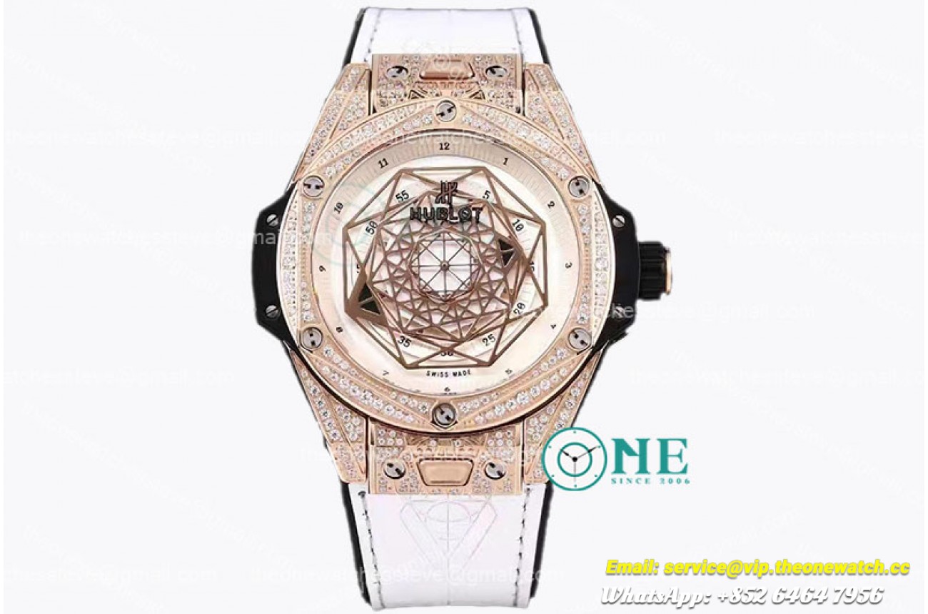 Hublot - Big Bang Sang Bleu Ⅱ Diam RG/LE White ZF Original