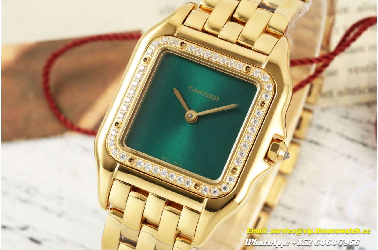 Panthere Secrete De Ladies 27mm Dia YG/YG Green Dial AF Quartz