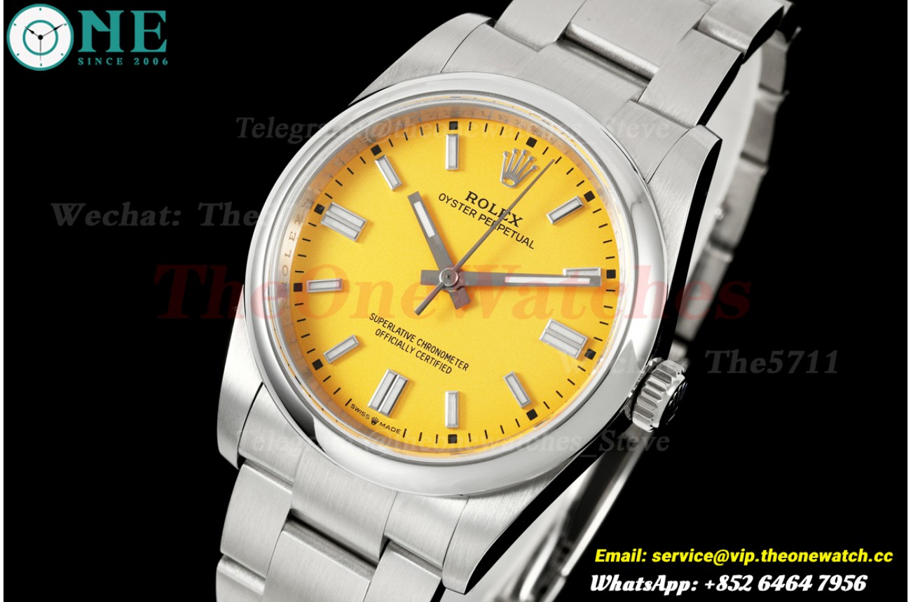 Oyster Perpetual 126000 36mm SS/SS Yellow Dial QF JH3230 (Free Sprung)