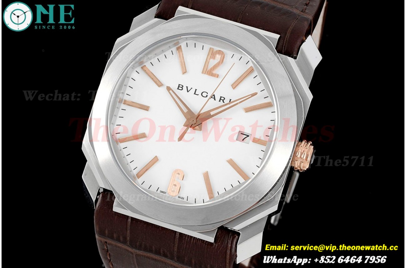 OCTO Solotempo 41mm SS/LE White dial On Brown Strap BVF V3 A191