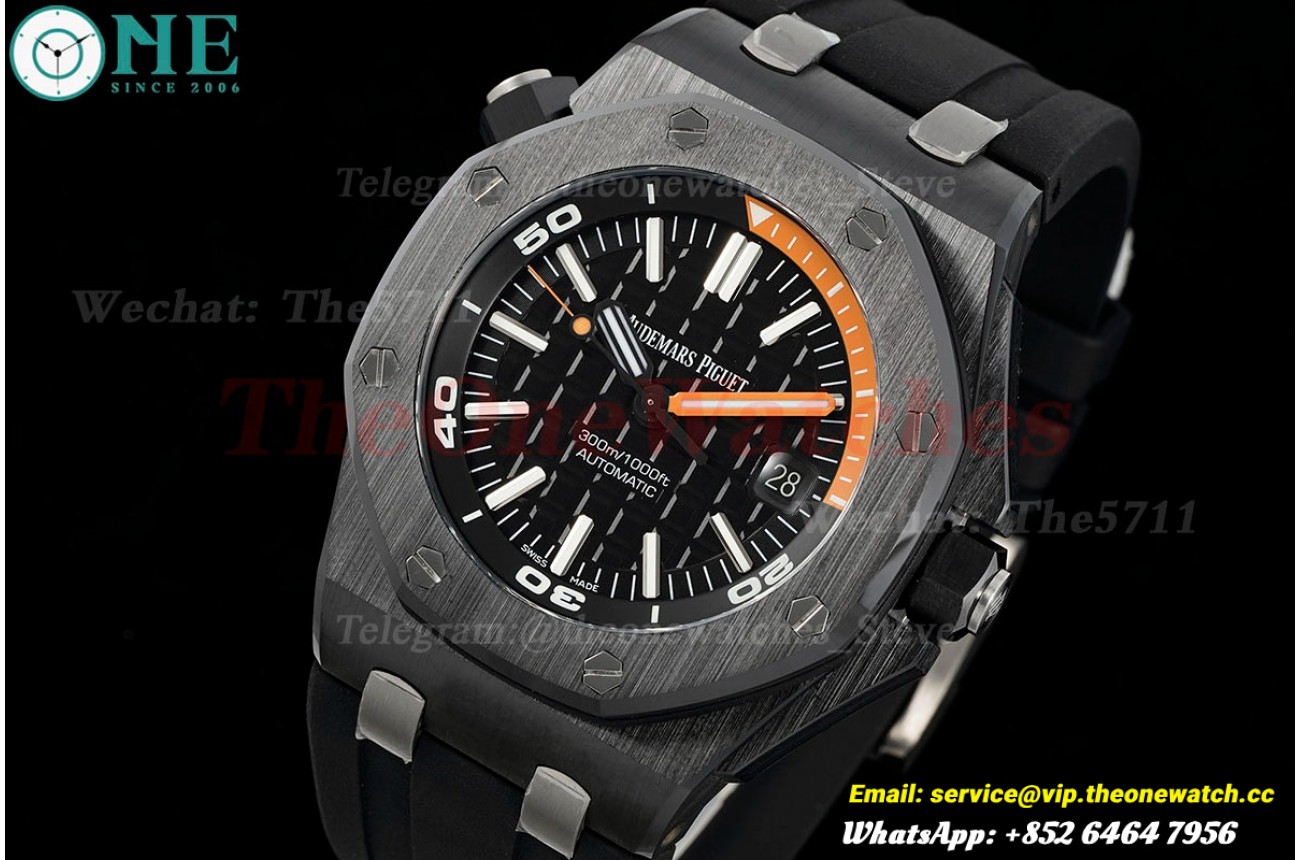 Royal Oak Diver 15707 CER/RU Black ZF SA3120 Super Clone