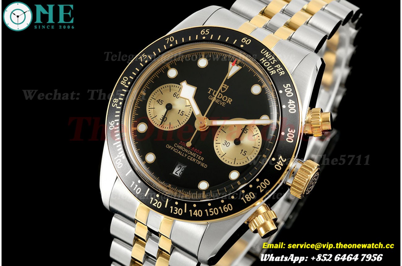 Black Bay Chrono 41mm Jub SS/YG Black/Gold Dial BLSF A7750
