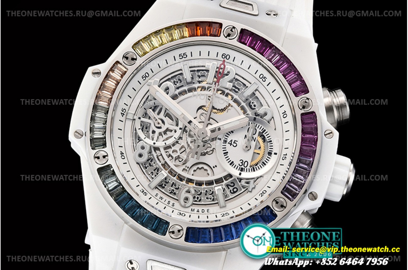 Hublot - Big Bang Unico Sapphire 45mm R Gem CER/RU Wht A7750