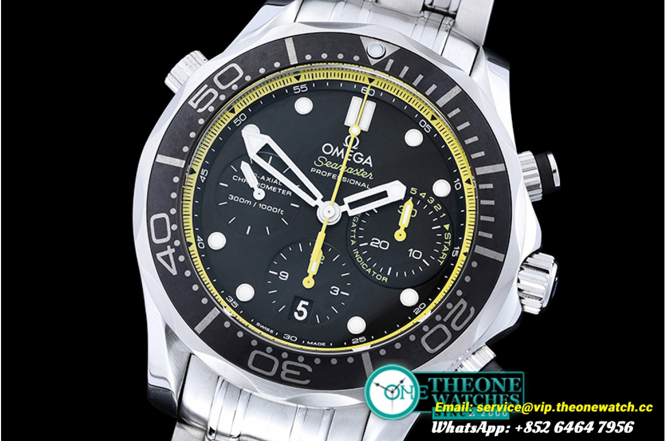 Omega - Seamaster 300M Chrono America Cup SS/SS Blk/Yllw BP A7750