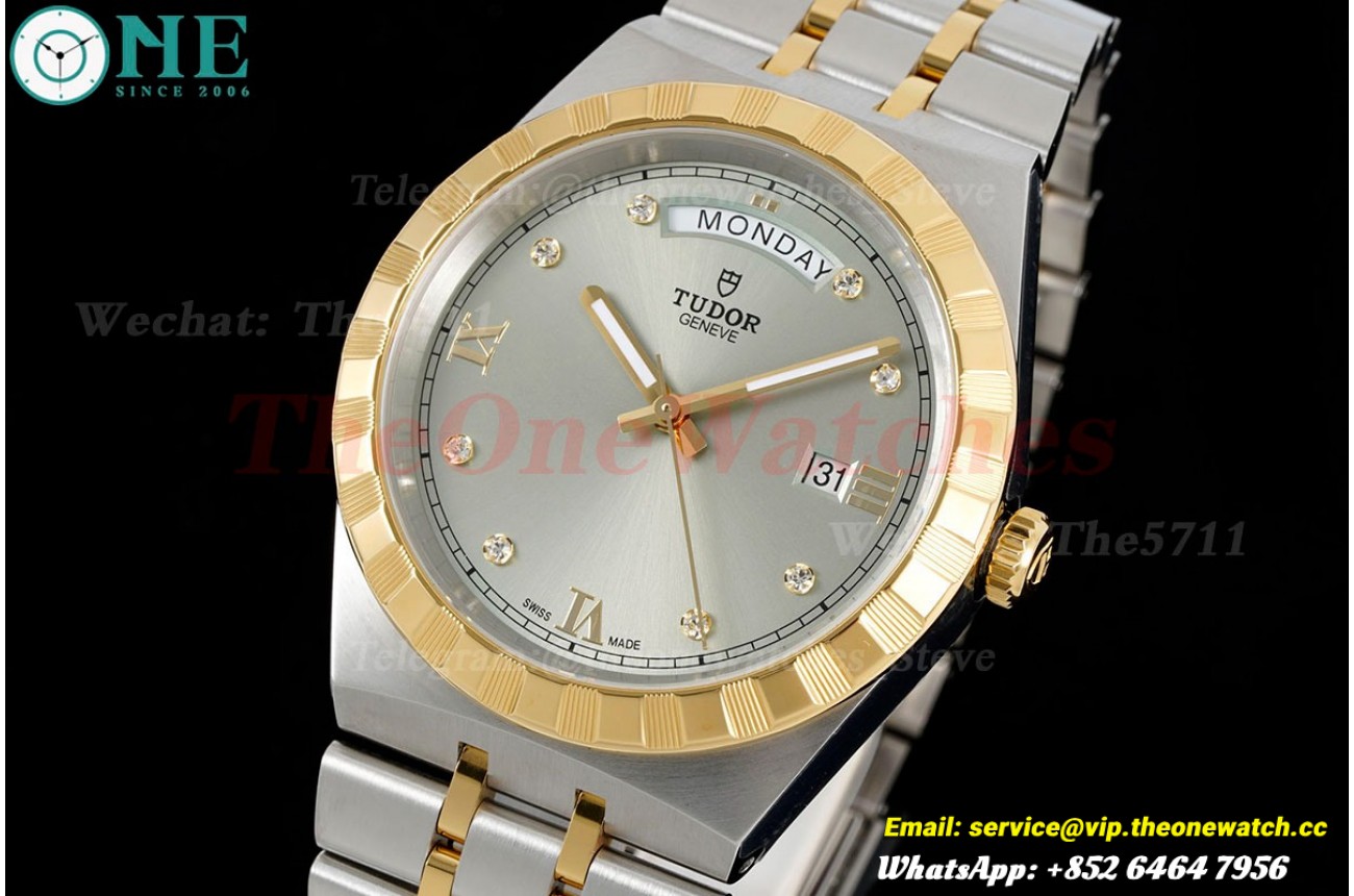 Royal Day-Date 41mm SS/YG Silver/Dia V7F A2836