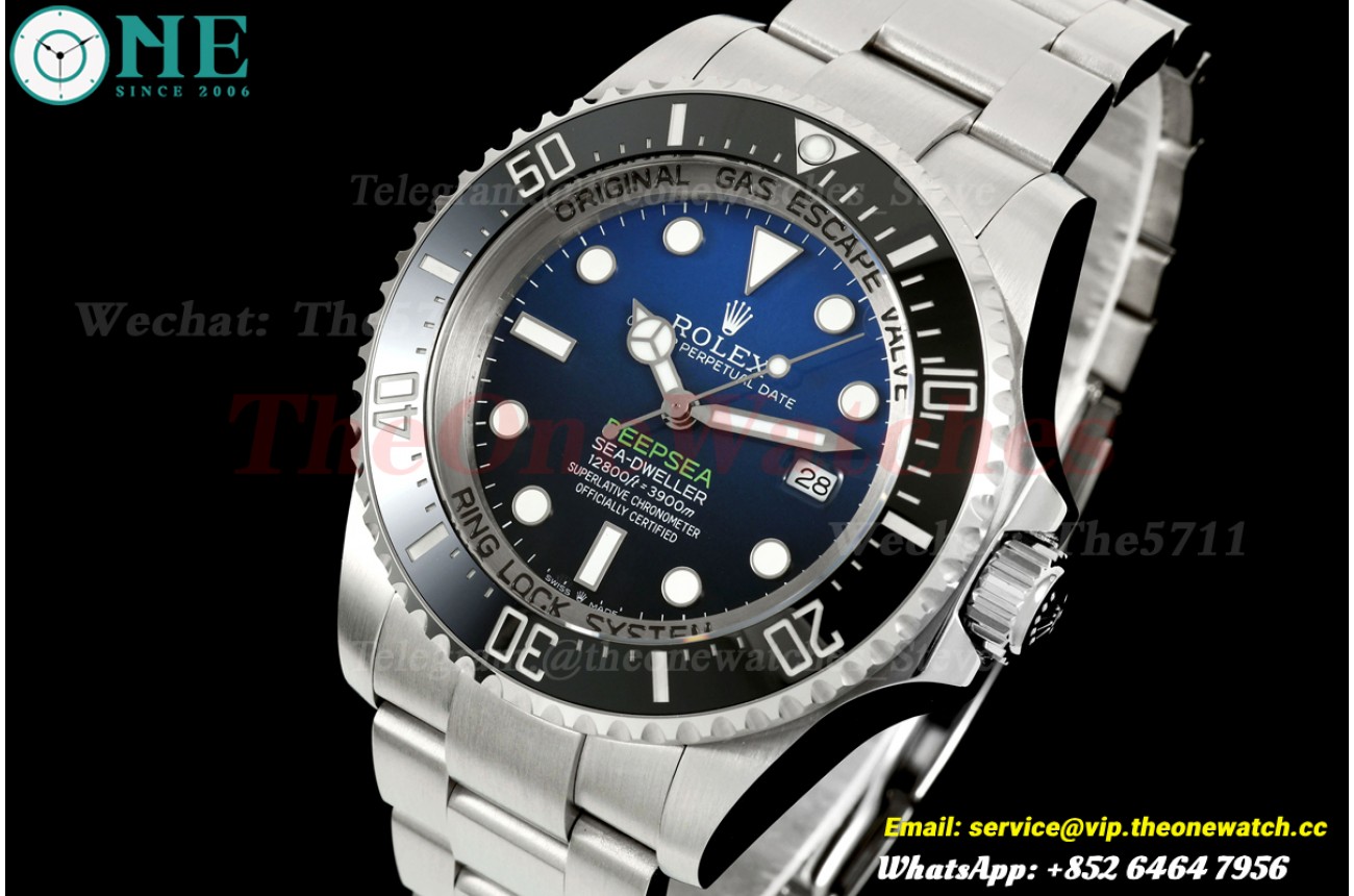 DeepSea dweller 126660 44mm SS/SS Blue Dial QF JH3235 (Free Sprung)