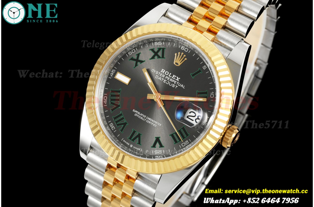 Datejust 126333 41mm Jub SS/YG Grey/Rmn WDF JH3235 (Free Sprung)