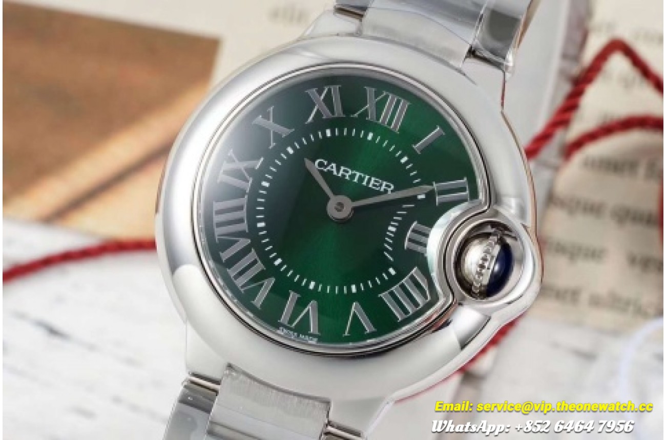 Ballon Bleu De Cartier 28mm SS/LE Green Dial AF Quartz