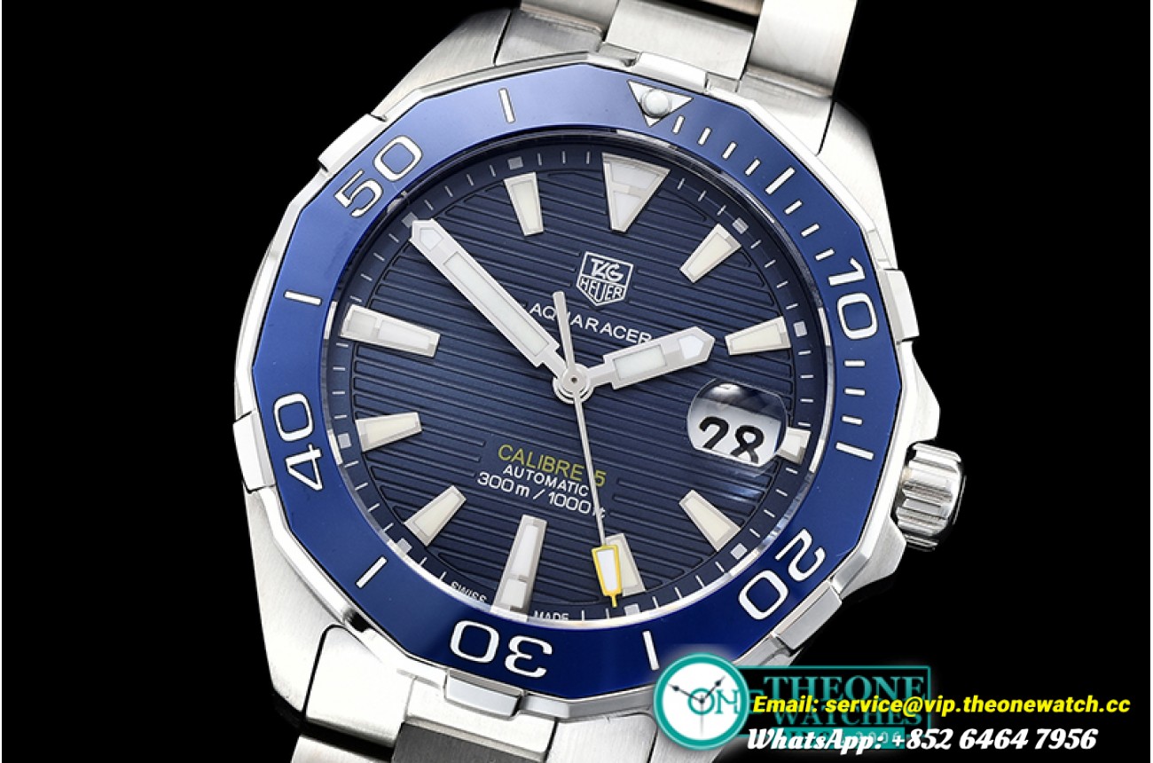 Tag Heuer - Aquaracer Caliber 5 43mm SS/SS Blue V8F Asia 2813