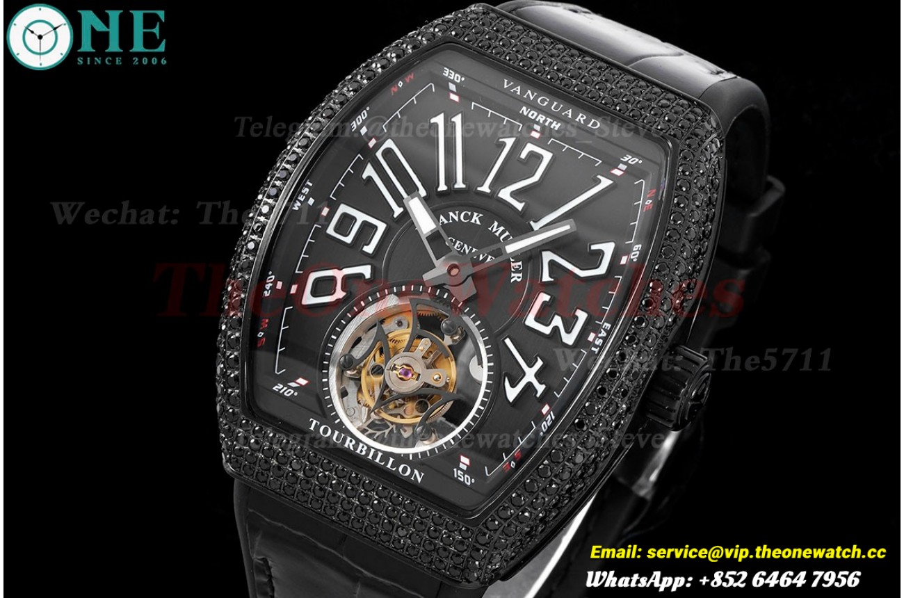 Vanguard Tourb Diam PVD/LE on Black Dial RMSF Tourbillon