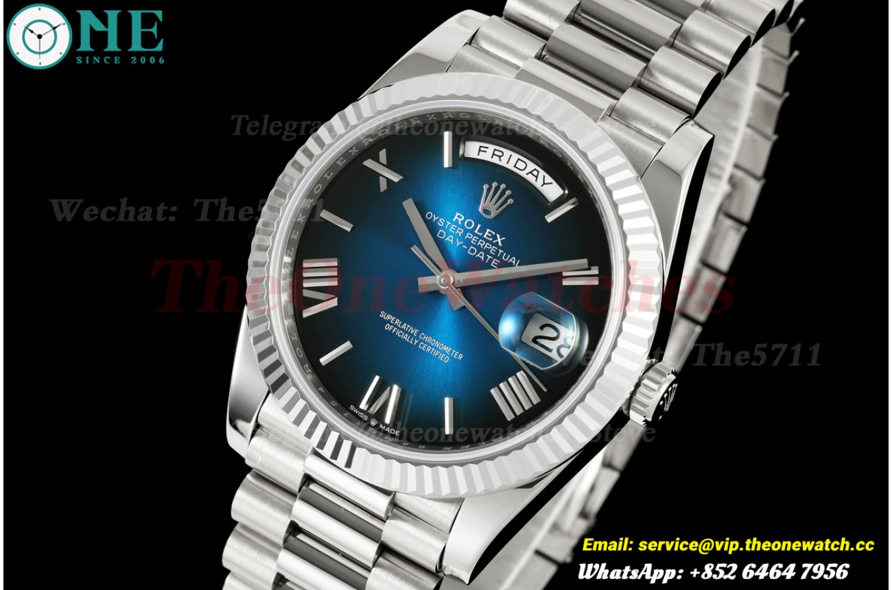 DayDate 228236 40mm SS/SS Ombre Blue/Rmn RGF VR3255 (Weighted Approx.210g )