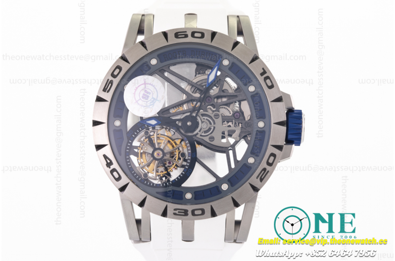 Roger Dubuis - Excalibur Spider Skele Flying Tourb TI/RU Blu/Wht JBF