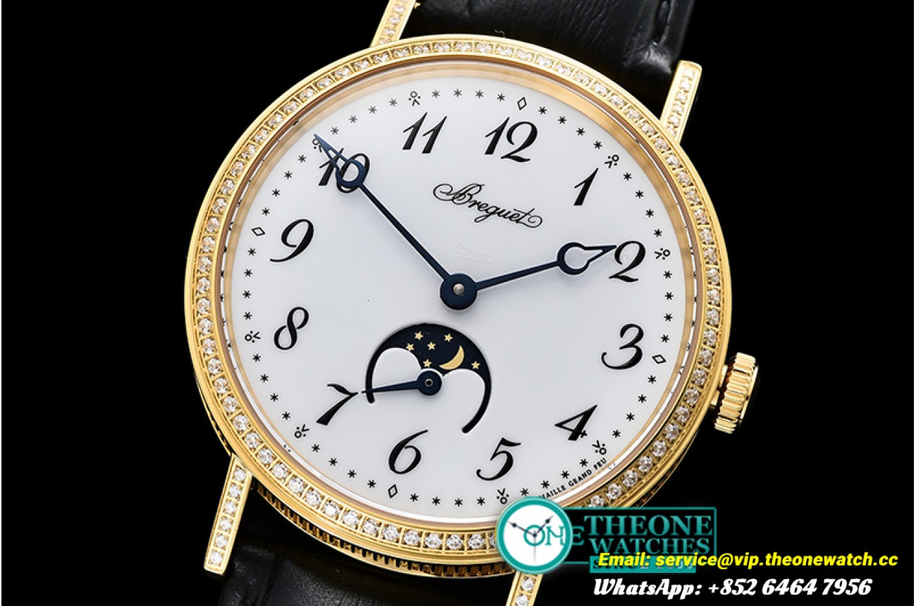 Breguet - Breguet Classique MoonPhase Diam YG/LE White MY9015 Mod
